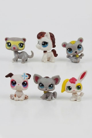 Little Pet Star Sevimli 6'lı Miniş Figür Seti - Kedi Köpek Tavşan Karışık Hayvanlar Oyuncak Paket Hayvanlar