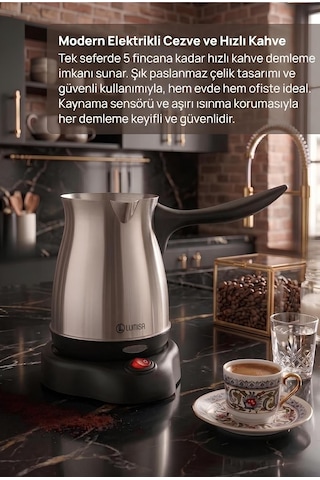 Lumisa LCM-3000 800 W Çelik Elektrikli Türk Kahvesi Makinesi
