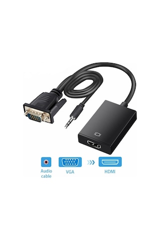 Triline Vga To Hdmi Adaptör Çevirici Görüntü Ve Ses Aktarımı