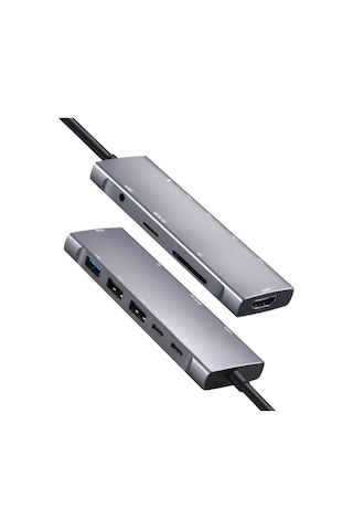 9in1 Apple Uyumlu MacBook Matebook Usb 3.0 Kart Okuyucu Hdmi 4k 30hz Type-c Çevirici