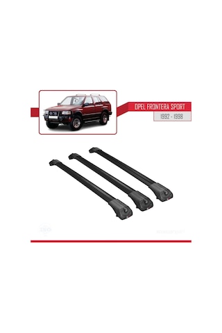 Opel Frontera Sport 1992-1998 Arası İle Uyumlu Ace-1 Ara Atkı Tavan Barı Siyah 3 Adet Bar
