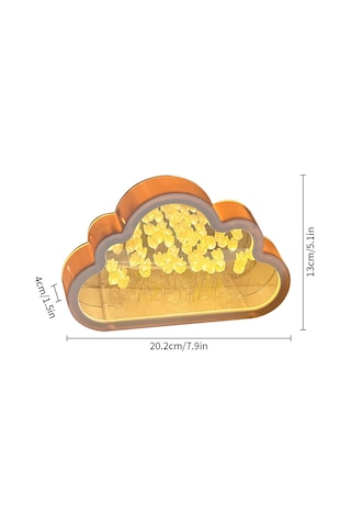 Yunboo Yapboz Bulut Gülü Aydınlatması - Sonsuz Ayna Akşam Lambası - Çocuk Odası Dekorasyonu - Sevimli Hediyelik Işıklı Ürün Sarı