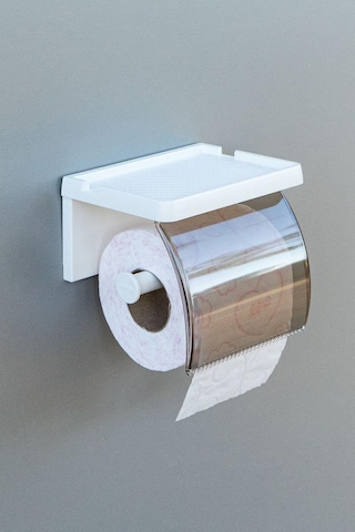 Lexroo Yapışkanlı Kapaklı Tuvalet Kağıdı Askısı Banyo Tuvalet Kağıtlığı Aparatı Peçetelik Organizer Çok Renkli
