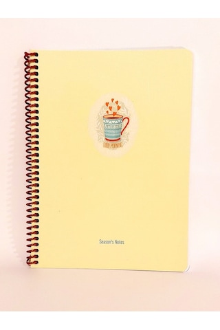 80 Sayfa Çizgisiz Telli Defter Kahve Temalı 16x22 Cm 60 Gr Beyaz Kağıt 3