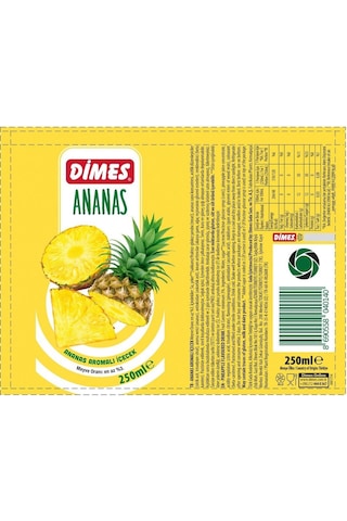 Dimes Ananas Aromalı İçecek 250 Ml X 12 Adet