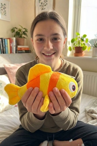 Yeşil-mavi Sevimli Balık Peluş Oyuncak 20 Cm - Yumuşak Dokulu Uyku Arkadaşı Çocuk Bebek Hediye Turuncu