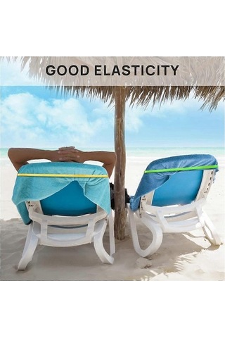 Bloomnest 12 Adet Plaj Havlusu Bantları, Elastik Tutucu, Sandalye Klipsleri, Renkli Havlu Bandları - Altın/siyah Altın - Siyah