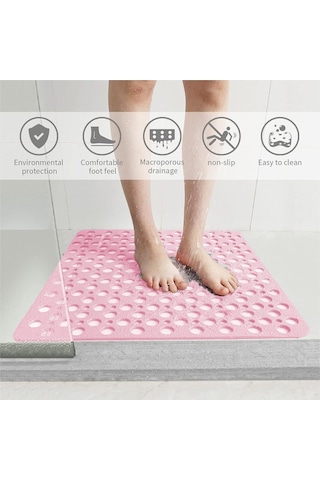 İsgstore Kare Vantuzlu Banyo ve Duş Kaydırmazı Küvet İçi Duşakabin Kaydırmaz Vantuzlu Banyo Paspası 54x54 CM Diğer