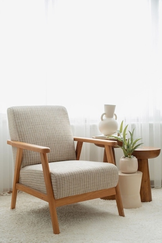 Nika Ahşap Berjer Bej