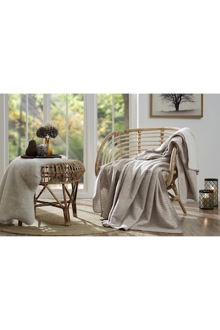 Özdilek Floretta Dolce Çift Kişilik Pamuklu Battaniye 180x220 Cm Kahve