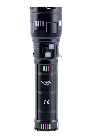 Wison Uzun Menzilli El Feneri 60watt 5500 Lümen Ws-1150 Siyah