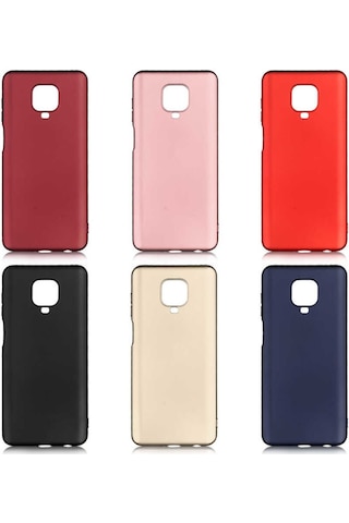 Noktaks - Xiaomi Uyumlu Xiaomi Redmi Note 9s - Kılıf Mat Renkli Esnek Premier Silikon Kapak - Gold