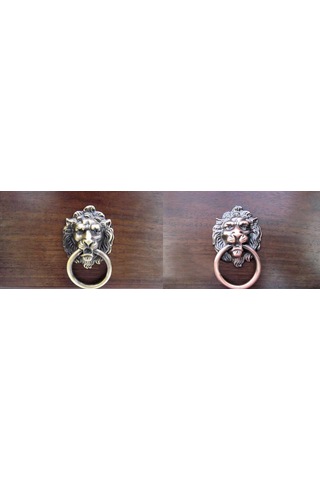 Homyl Vintage Aslan Kafası Tasarım Çekme Kolu Dolap Pirinç