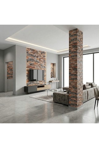 Brano 70x77 Cm Kendinden Yapışkanlı Kabartmalı, Kiremit Desenli Duvar Kaplama Z151-6