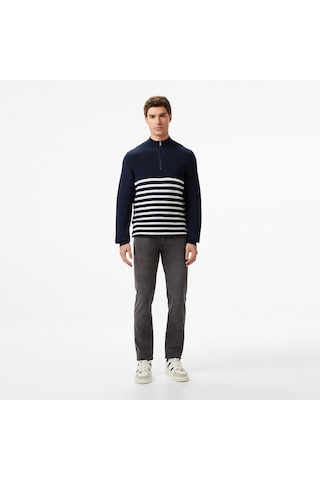Nautica Erkek Lacivert Classic Fit Kazak Çizgili S57216t Lacivert