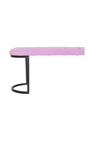 Elısse Black Puf - Metal Ayaklı Kapitoneli Model Puf, Pembe Bench