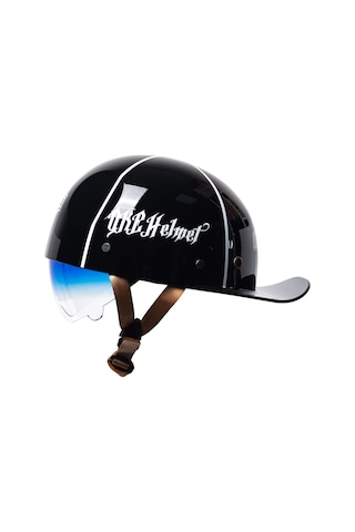 Beyzbol Kapağı Motosiklet Yarım Kask, Moda Vintage Street Yetişkinler Erkek Kadın Açık Yüz Beyaz