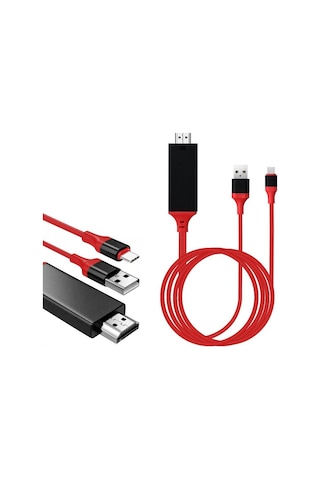 Th+usb Type-c To Hdmı + Usb 2 Metre Kablo 4434