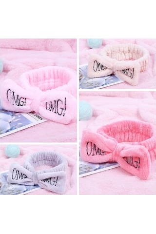 Fiyonklu Omg Saç Bandı Mercan Peluş Saç Bandı Lila