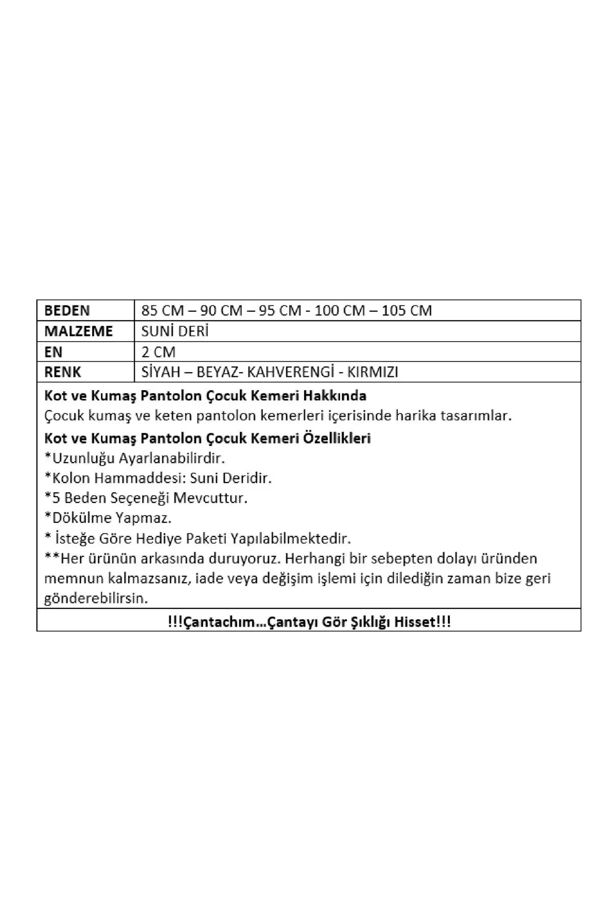 Çocuk Kemer Deri Kot Ve Kumaş Pantolon Kırmızı Kırmızı