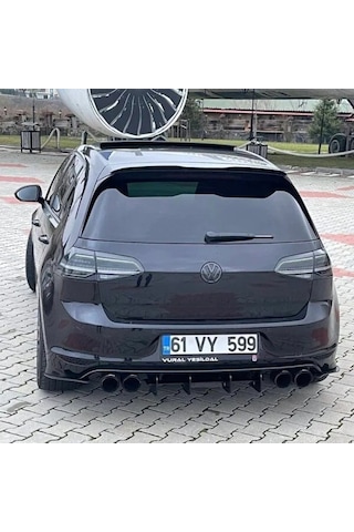 Volkswagen Golf 7.5 R Arka Tampon Splitteri Arka Difüzör Cnc Flap Seti