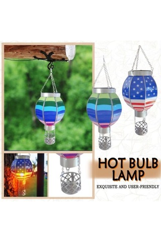 Yaozixa Güneş Enerjili Renkli Ayağık Balon Lambası, Dış Mekan Dekorasyon Işığı, Otomatik Aç-kapa, Bahçe Çadır Piknik Için Islak Dayanıklı Sıcak Işık - Bayrak B Küçük Boyut Renk