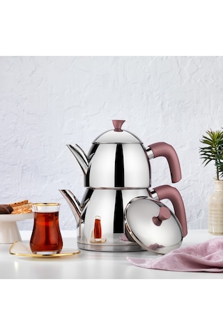 Schafer Alexa Aile Boyu Çelik Çaydanlık Takımı-4 Parça-Rose gold Rose Gold