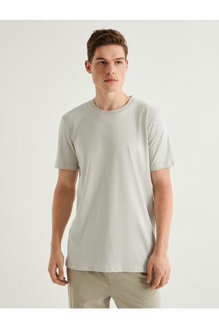 Koton Basic Tişört Slim Fit Bisiklet Yaka Kısa Kollu Gri 4sam10842hk Gri