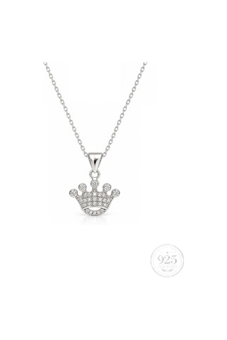 Servi 925 Ayar Gümüş Royal Crown Taç Kolye-514