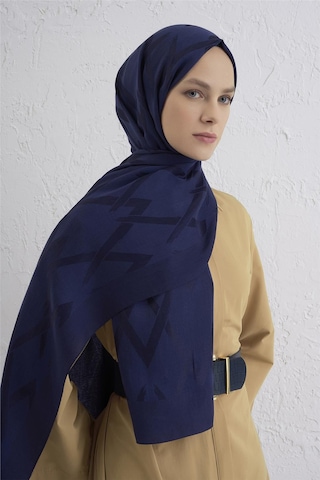 Armine Lyocell Naia Zikzak Desen Şal 1- 02 Lacivert