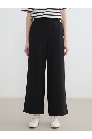 Lcw Modest Siyah Beli Lastikli Geniş Paça Kadın Pantolon