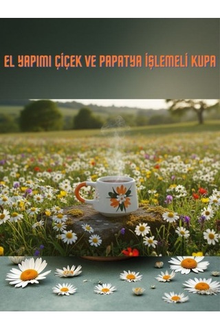 El Yapımı Çiçek Ve Papatya İşlemeli Kupa Diğer