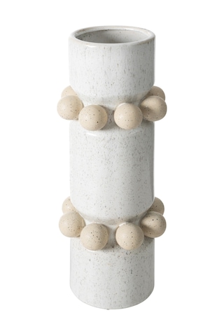 Mudo Home Daphne Dots Vazo 17x17x47 Cm Beyaz