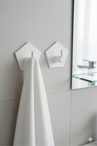 2 Li Askılık Kapı Arkası, Duvara Monte, Dayanıklı Malzeme, Beyaz 81 Beyaz