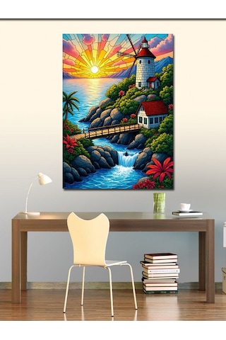 Kanvas Tablo Masalsı Nehir Manzarası 50cmx70cm