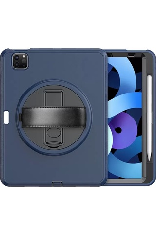 Apple iPad Uyumlu Pro 11 2018 Kılıf Hand Strap Tablet Kılıfı - Lacivert Arka Kapak
