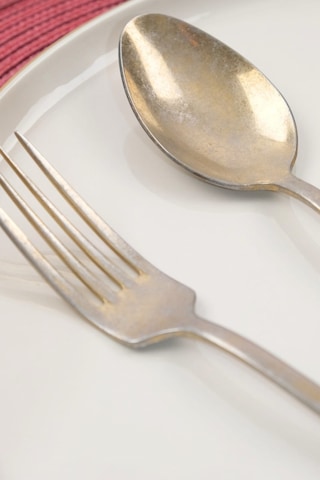 Lugga Maya Eskitme Gold Yemek Çatal Kaşık Bıçak Takımı 18 Parça Eskitme - Gold
