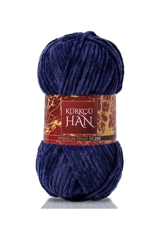 Kürkçü Han Kadife 100 G 95 M Örgü İpi Khkad Lacivert