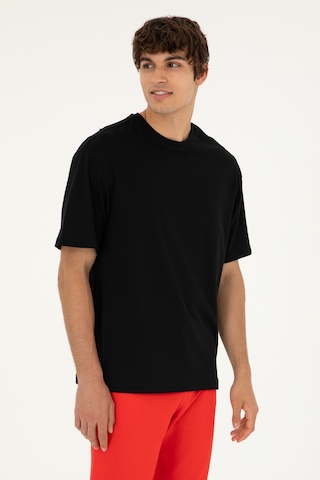 U.S. Polo Assn. Erkek Comfort Fit Bisiklet Yaka Siyah Tişört 50294216-VR046