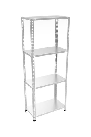 Raf Burada 4 Katlı Galvaniz Çelik Raf H:175 cm-- Depo, Arşiv, Kiler, Dosya, Market Rafı-31x60 cm-1.50 mm