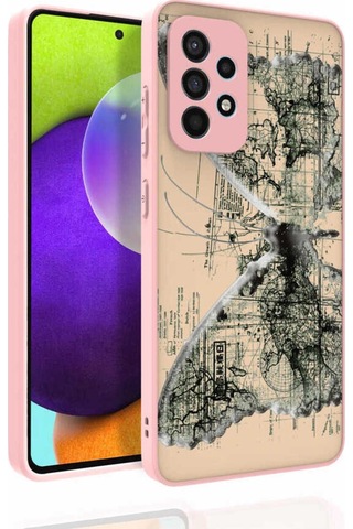 Galaxy Uyumlu A52 Kılıf Desenli Kamera Korumalı Parlak Zore Nora Kapak NO4