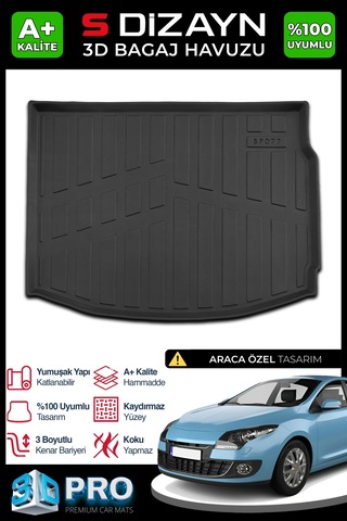 S-dizayn Renault Megane 3 3d Pro Bagaj Havuzu 2009-2016 A+ Kalite