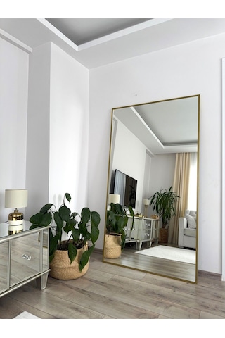 Effe Gold Metal Çerçeveli 180x100 Cm Ayaklı Boy Aynası