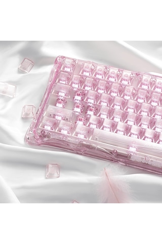 Gravastar Mercury K1 Lite Rgb Işıklı Kablosuz Mekanik Gaming Klavye, İngilizce Q, Crystal Rose