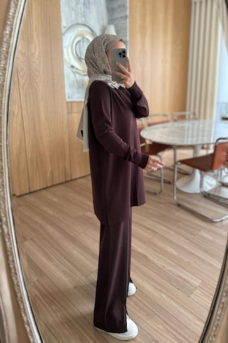 Kahijab Arlena Premium Rayon Takım - Kahverengi Kahverengi