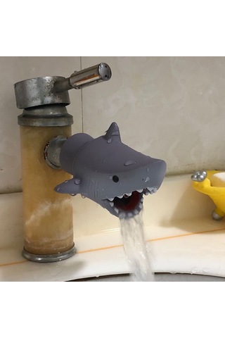 Geeroyoo Çocuklar İçin Kartun Köpek Balığı Desenli Ellik Su Tüpü - Suyu Önleyici, Kolay Kurulum, Hijyenik Eller Washer