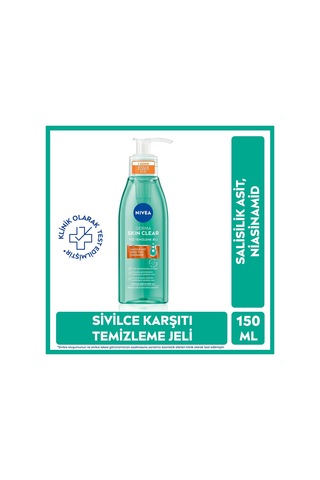 Nıvea Derma Skin Clear Sivilce Karşıtı Yüz Temizleme Jeli 150ml X 4 Adet