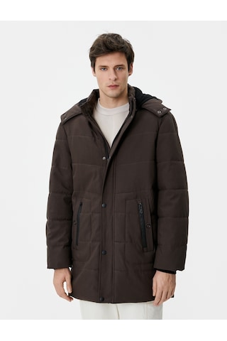 Koton Anorak Mont Kapşonlu Cep Detaylı Fermuarlı Kahverengi 4Wam00022Hw 4Wam00022Hw532 Kahverengi