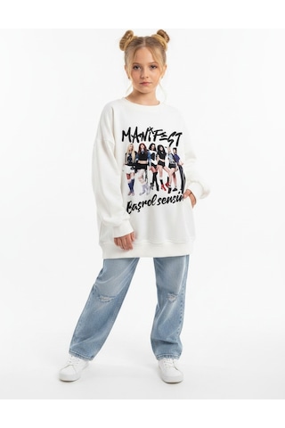 Seabubbles Manifest Kız Çocuk Sweatshirt BEYAZ
