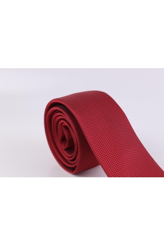 Demfashion Özel Desenli Kravat Mendil Seti - Kırmızı (533049416) Kırmızı